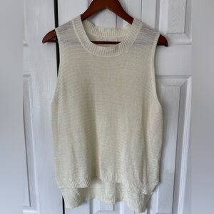 Pink Martini White Knit Tank Top Size Medium